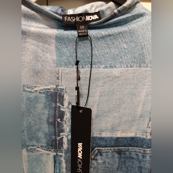 🔥 NWT 🔥 Fashion Nova Denim Demeanor Mini Dress WPL2X - Picture 4 of 5